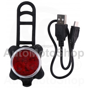 Velo lukturis uzlādējams USB LED 3W 3.7V piesprādzējams aizmugure sarkans. Dunlop